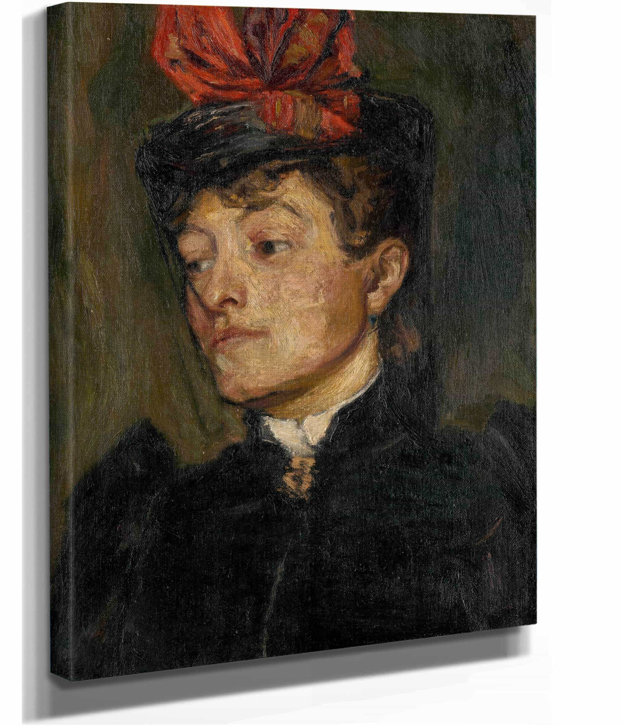 Head Of A Lady In A Hat by Jozef Hanula