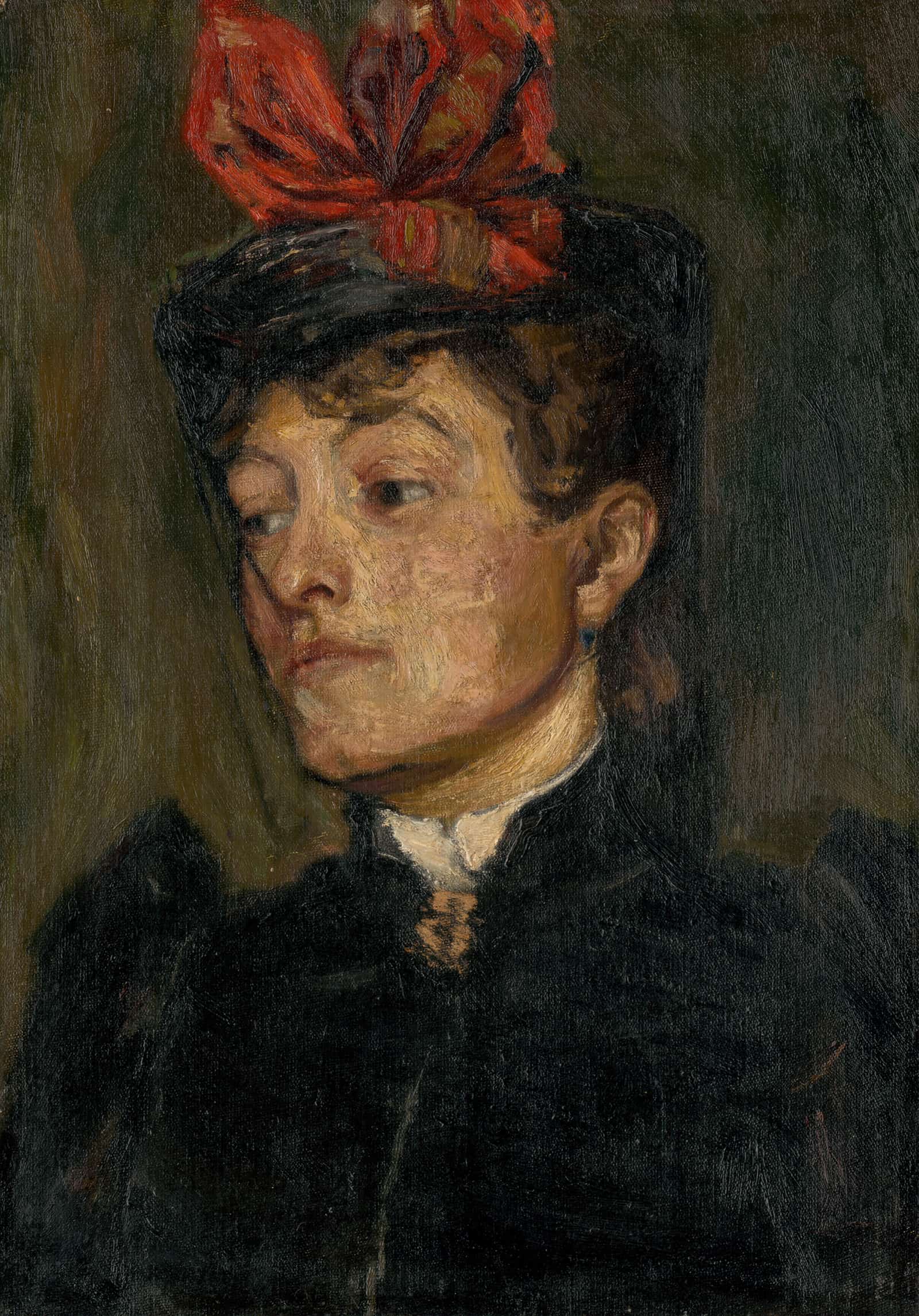 Head Of A Lady In A Hat by Jozef Hanula
