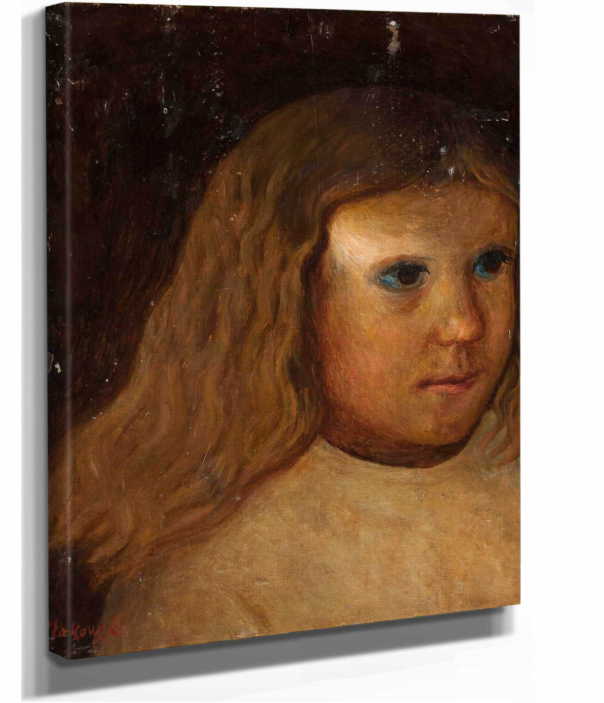 Head Of A Little Girl With Unloosed Hair by Tadeusz Makowski