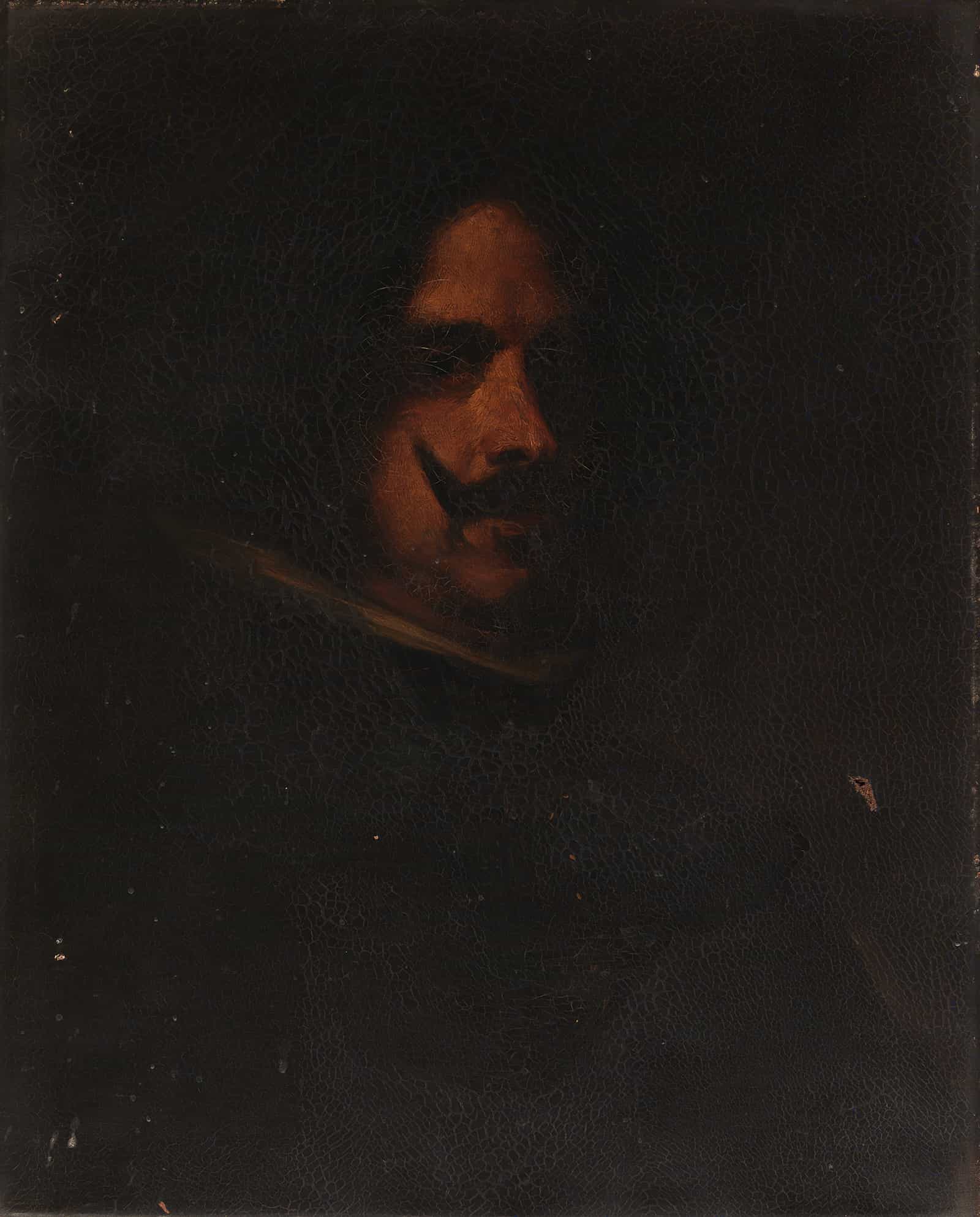 Head Of A Man Copy After Diego Velazquez by William Merritt Chase