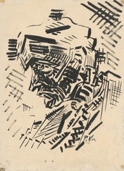 Head Of A Man In A Fur Cap   by Arnold Peter Weisz Kubincan