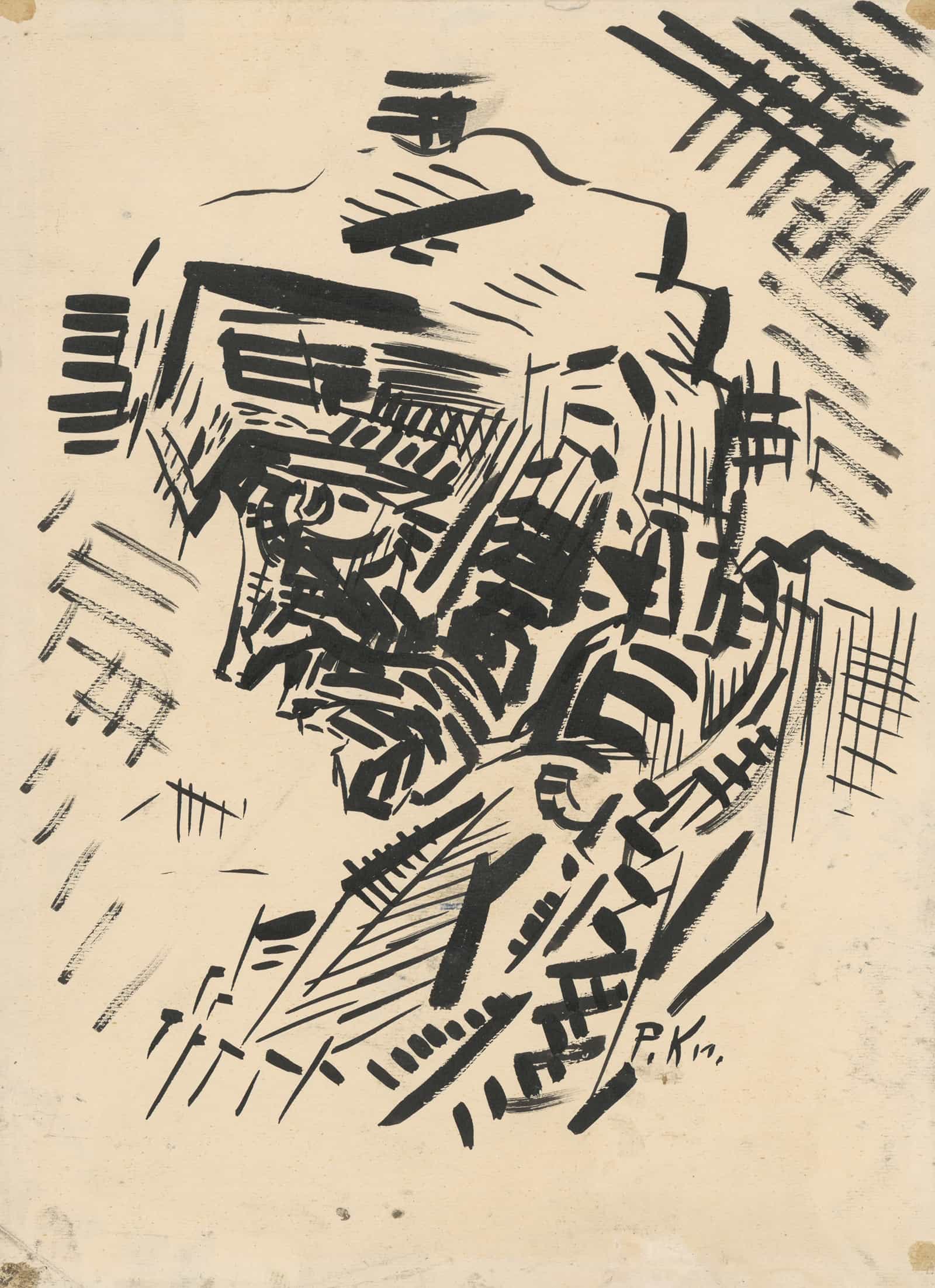 Head Of A Man In A Fur Cap   by Arnold Peter Weisz Kubincan