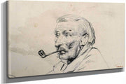 Head Of A Man Smoking A Pipe by Santiago Rusinol