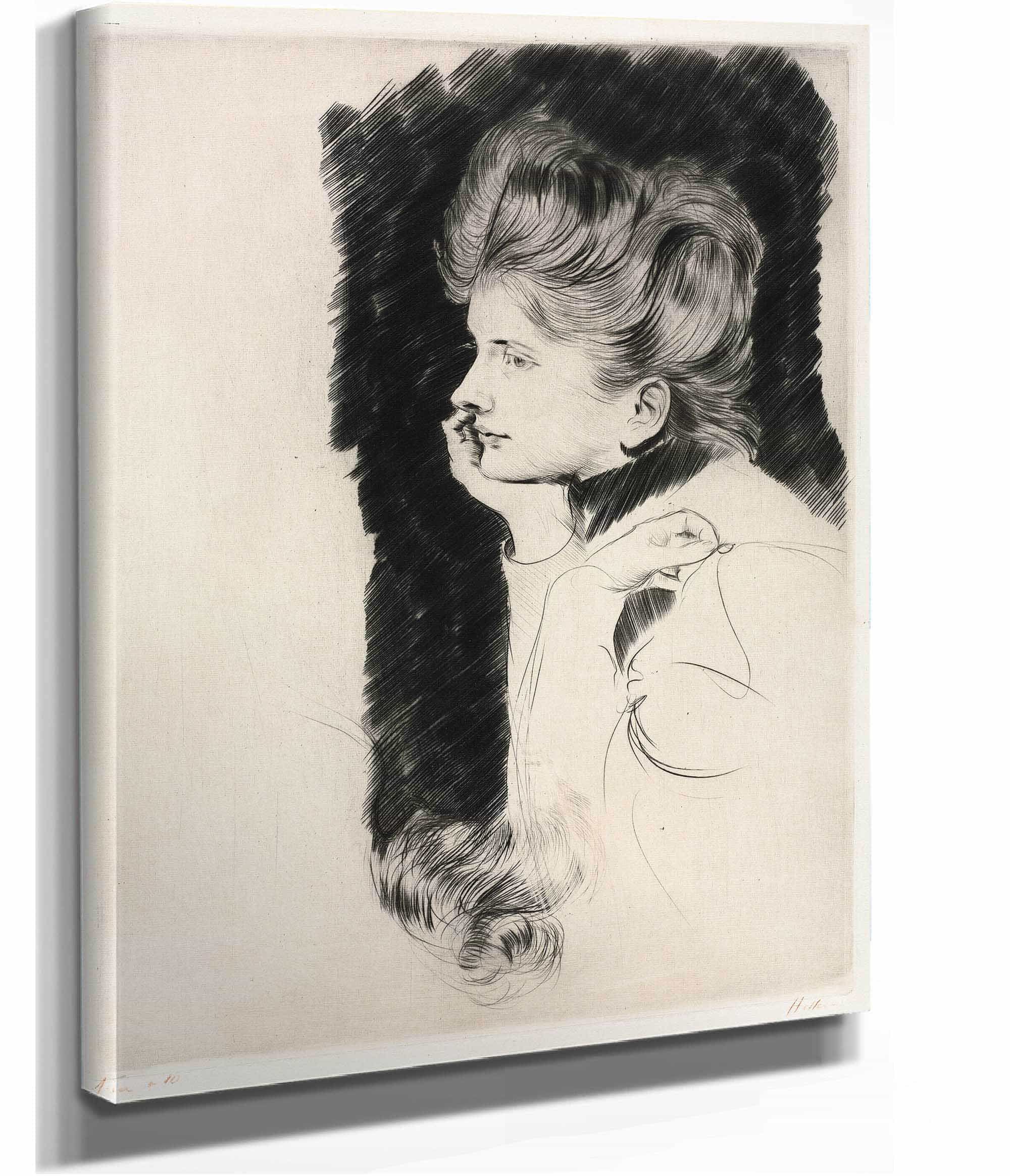 Head Of A Woman by Paul Cesar Helleu