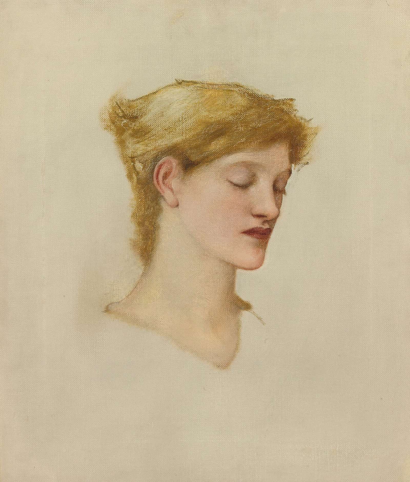 Head Of A Woman by Sir Edward Coley Burne Jones
