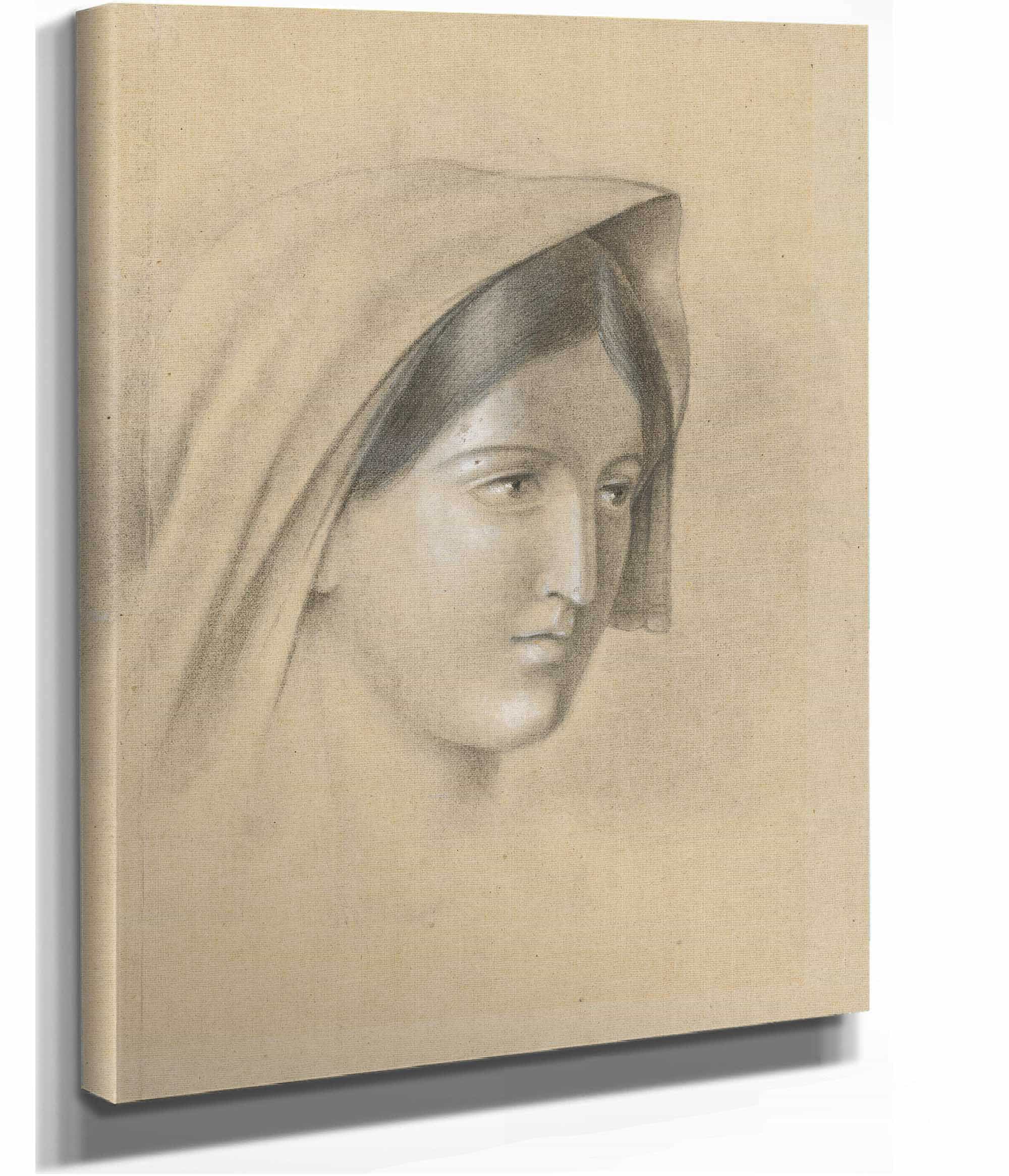 Head Of A Woman In A Scarf   by Ladislav Mednyanszky