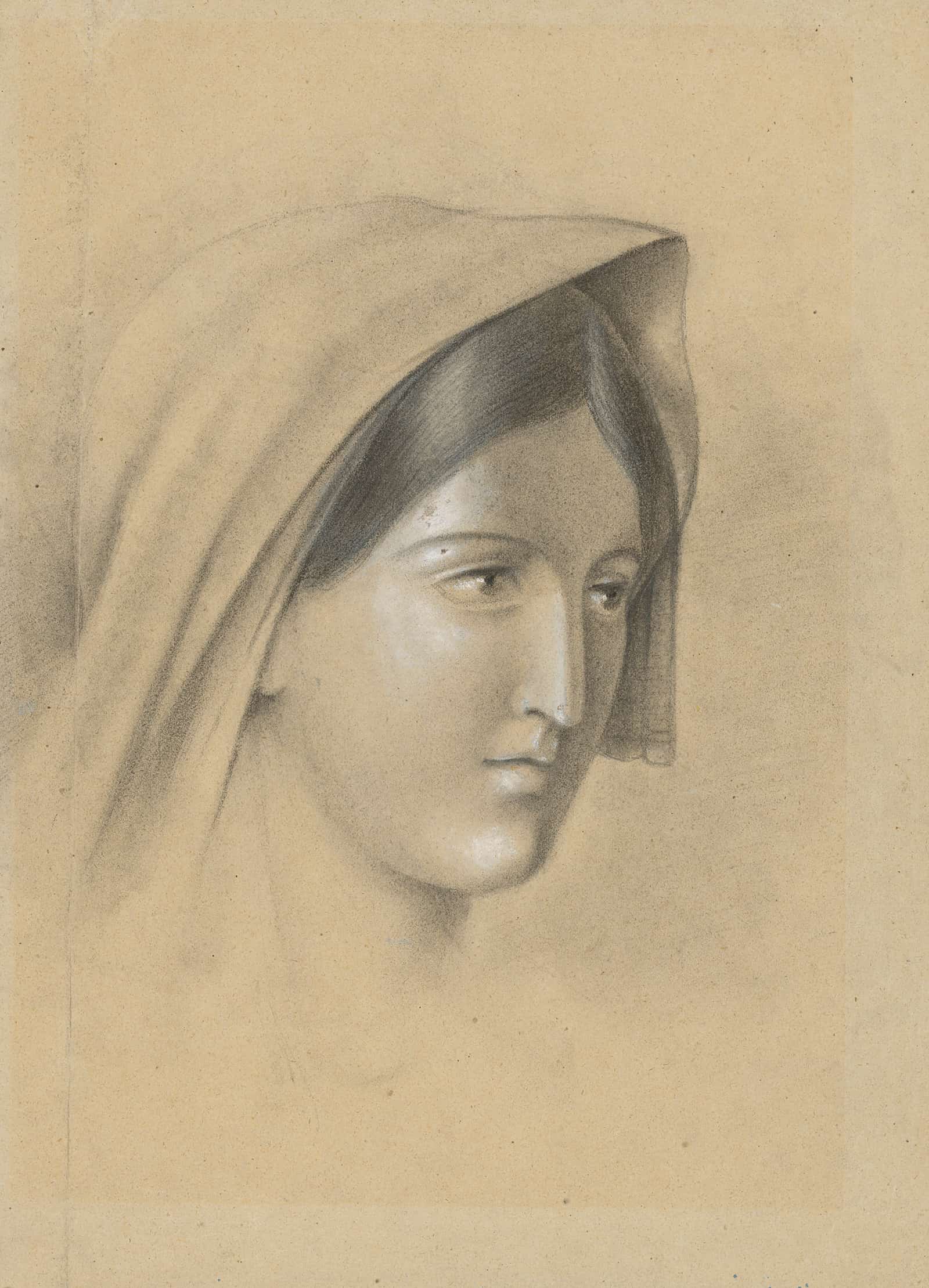 Head Of A Woman In A Scarf   by Ladislav Mednyanszky