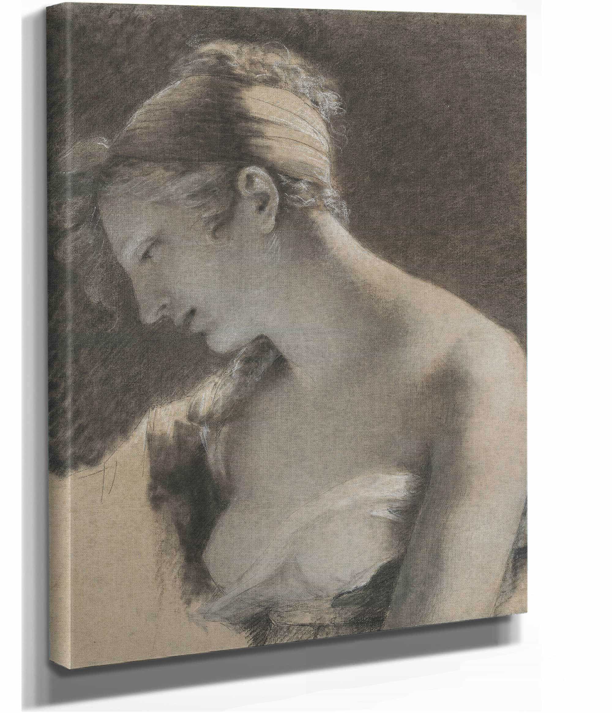 Head Of A Woman Study For The Happy Mother Lheureuse Mere by Pierre Paul Prudhon