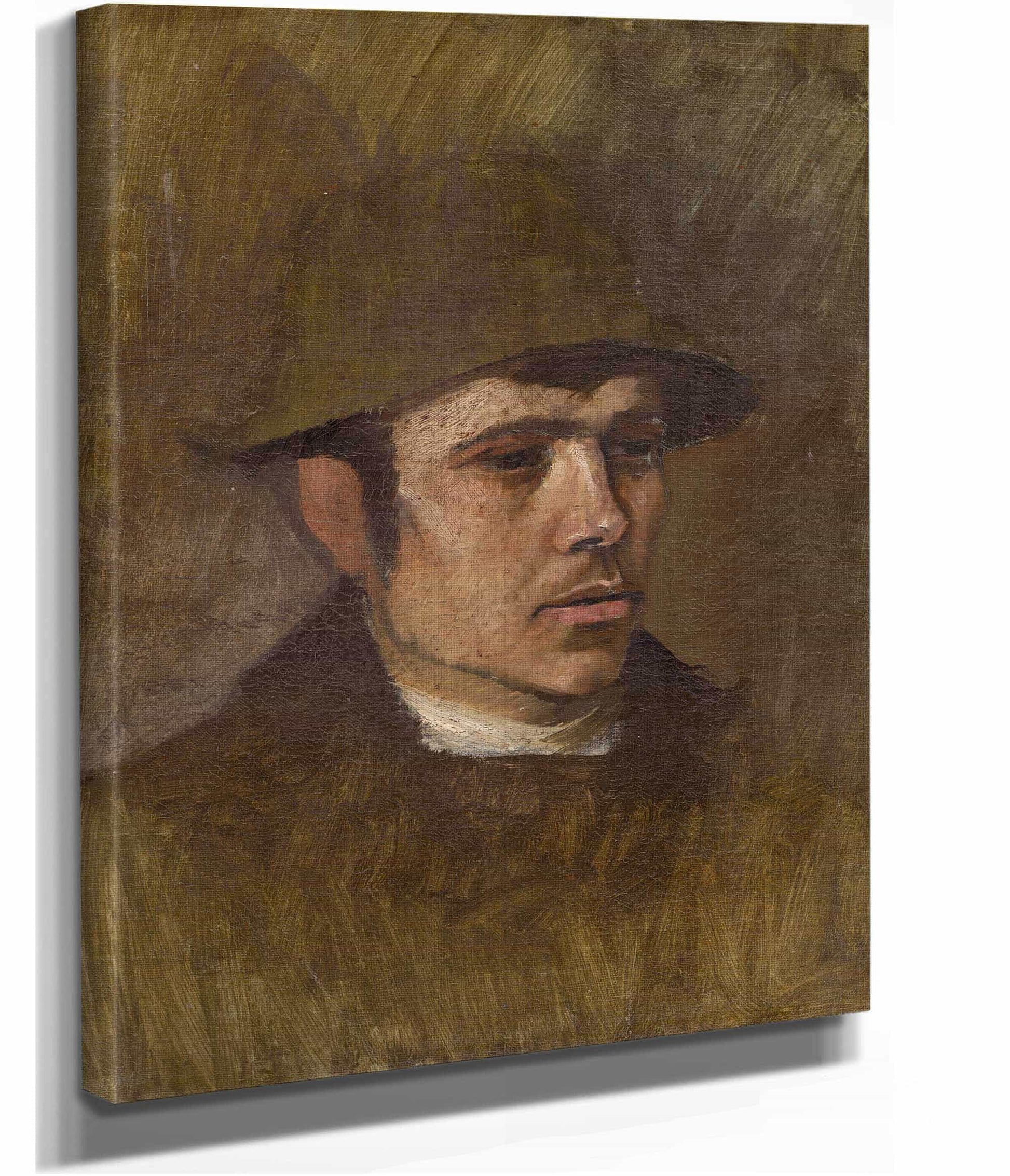 Head Of A Worker In A Hat by Ladislav Mednyanszky