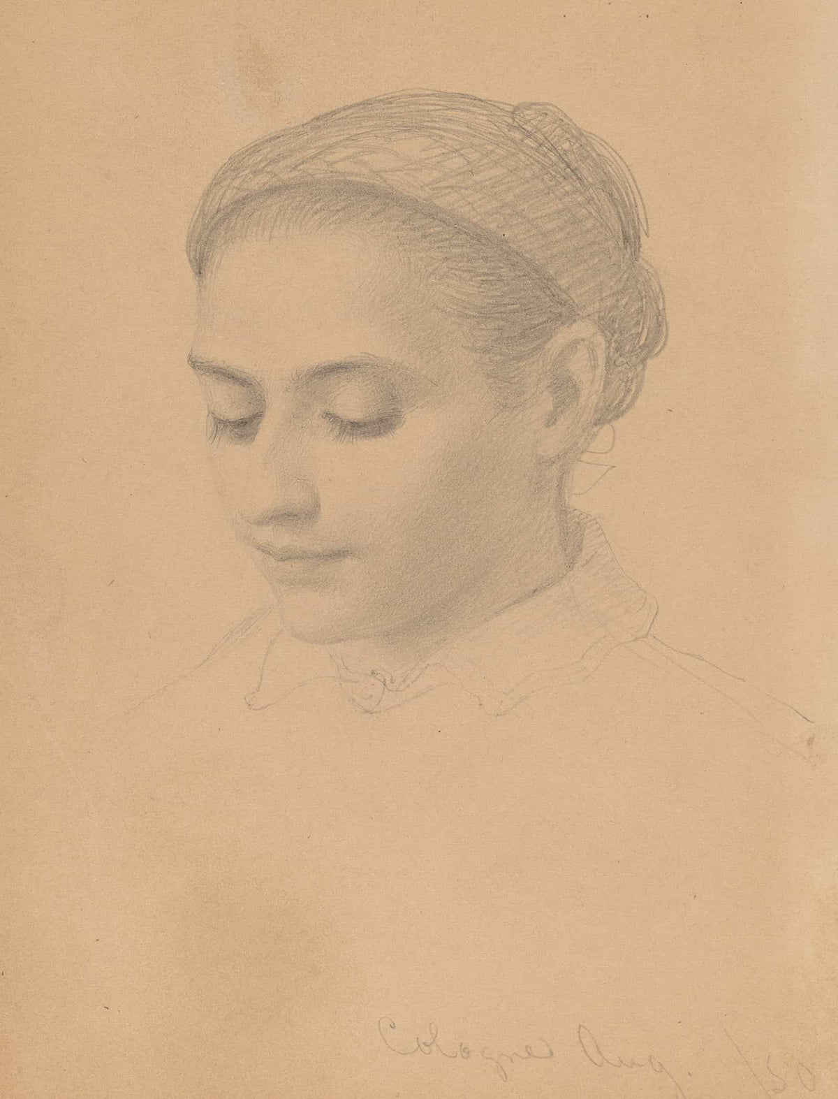 Head Of A Young Woman by Eastman Johnson