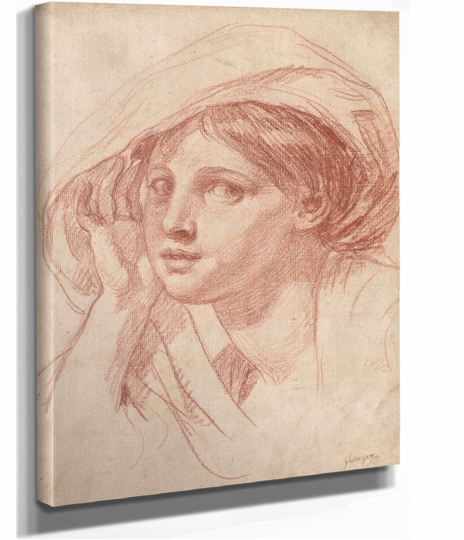Head Of A Young Woman by Jean Baptiste Greuze