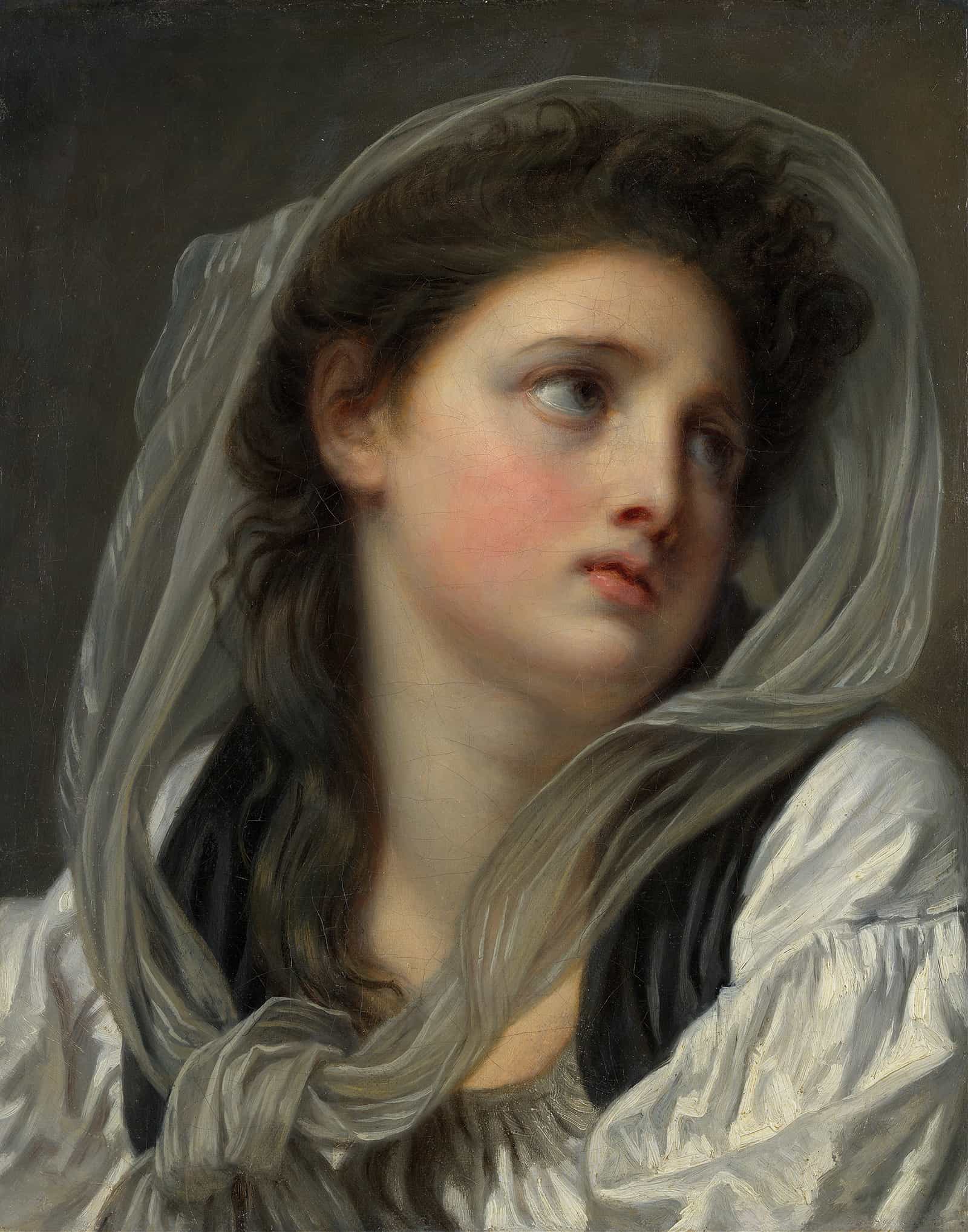 Head Of A Young Woman S by Jean Baptiste Greuze