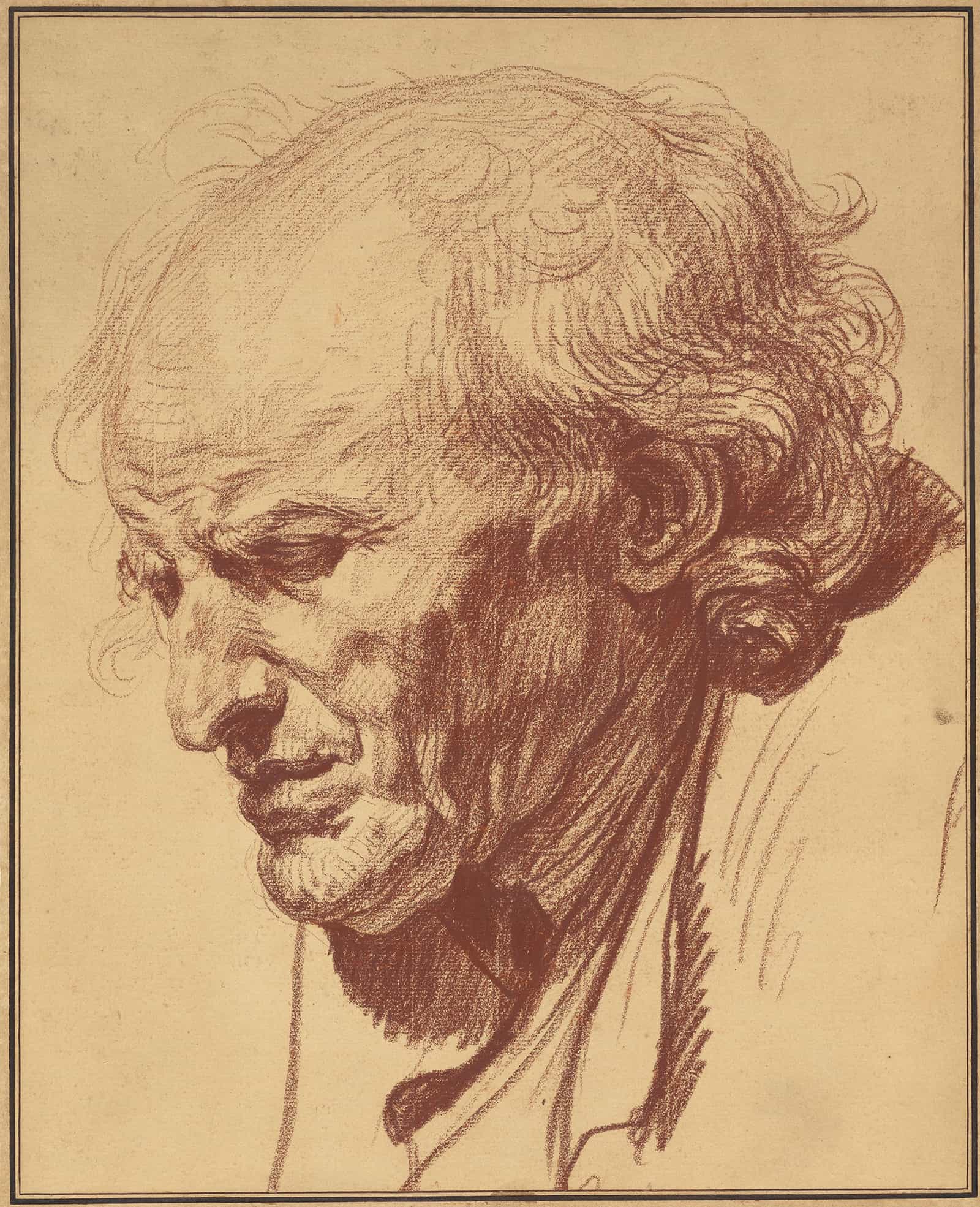 Head Of An Old Man by Jean Baptiste Greuze