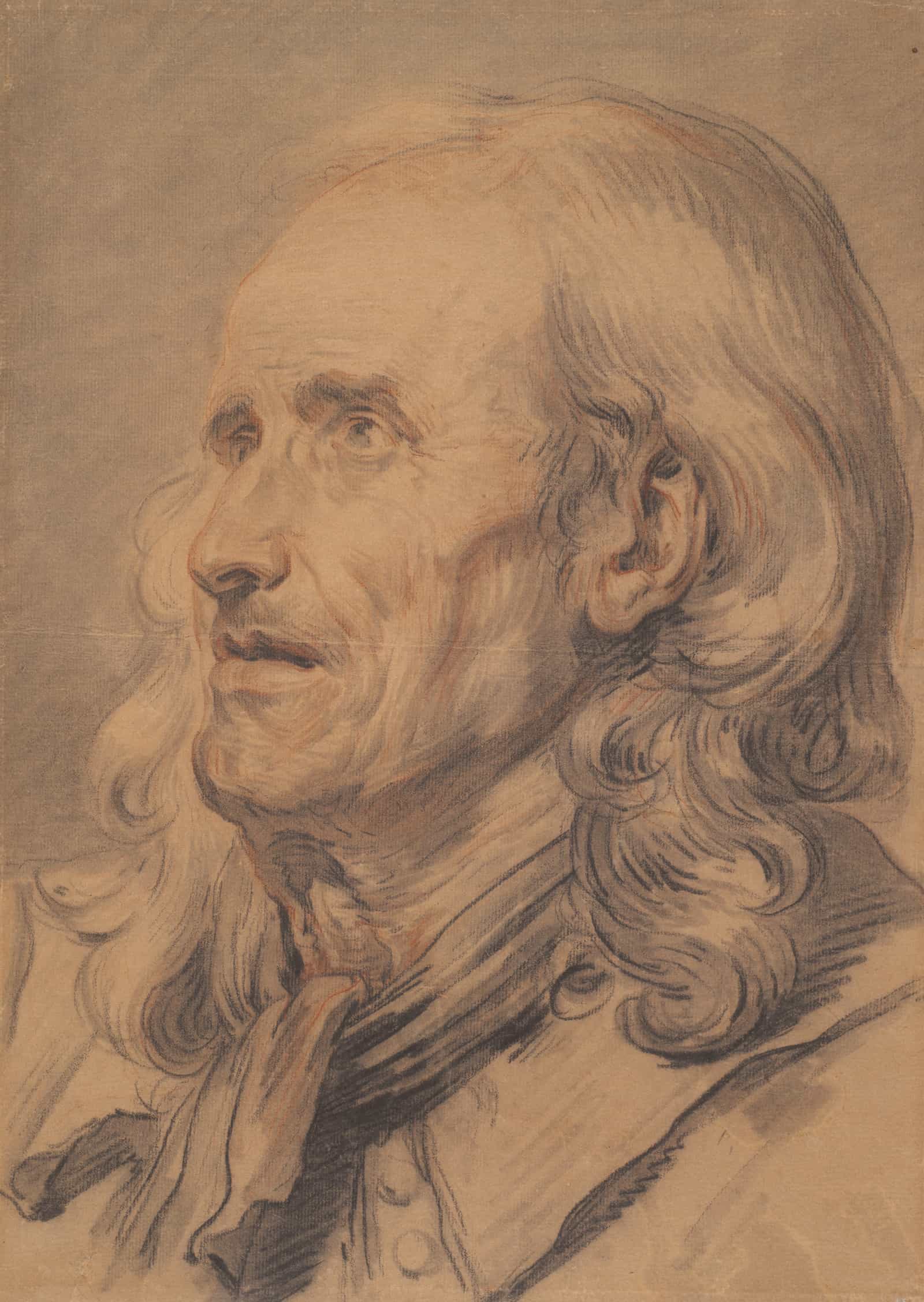 Head Of An Old Man Study For A Marriage Contract by Jean Baptiste Greuze