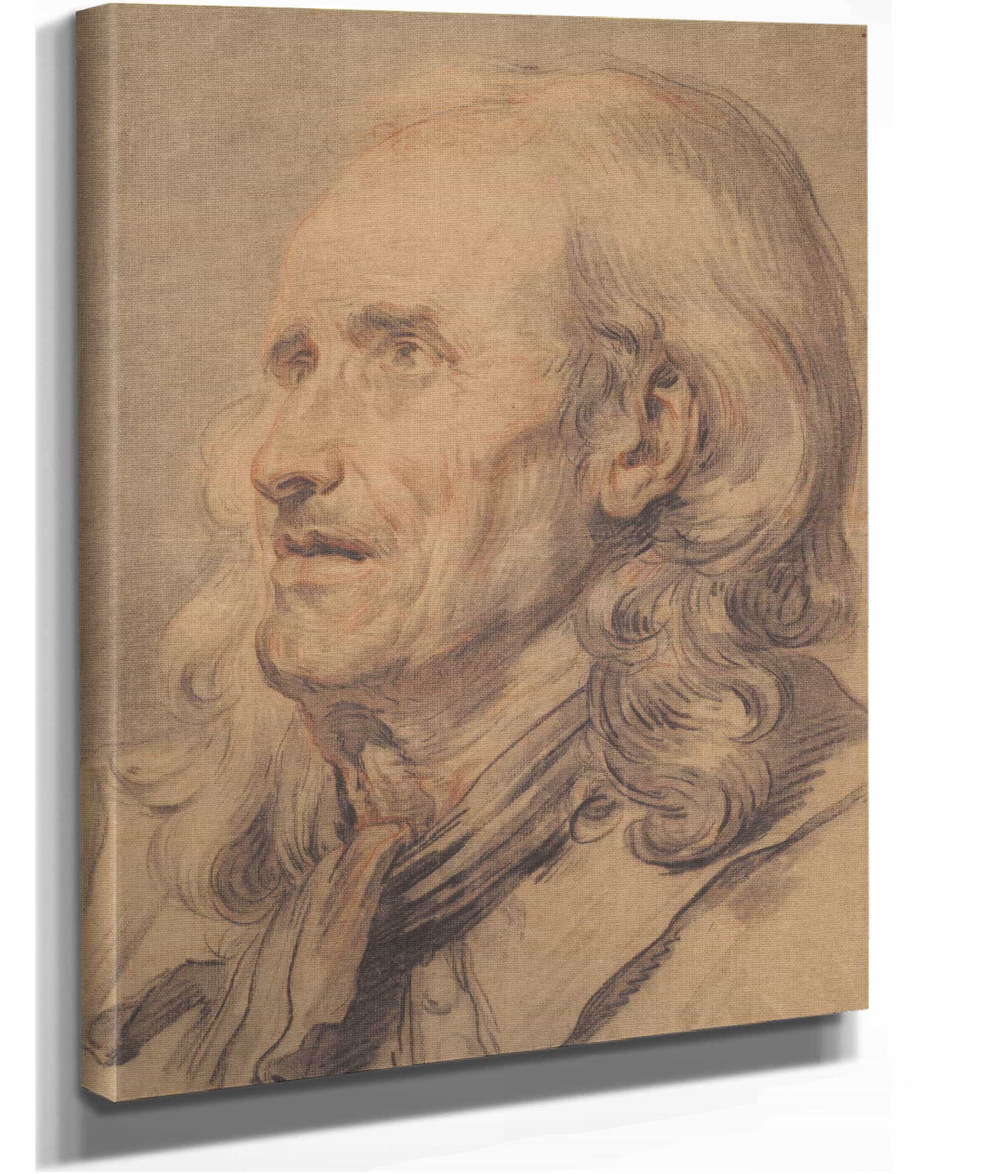 Head Of An Old Man Study For A Marriage Contract by Jean Baptiste Greuze