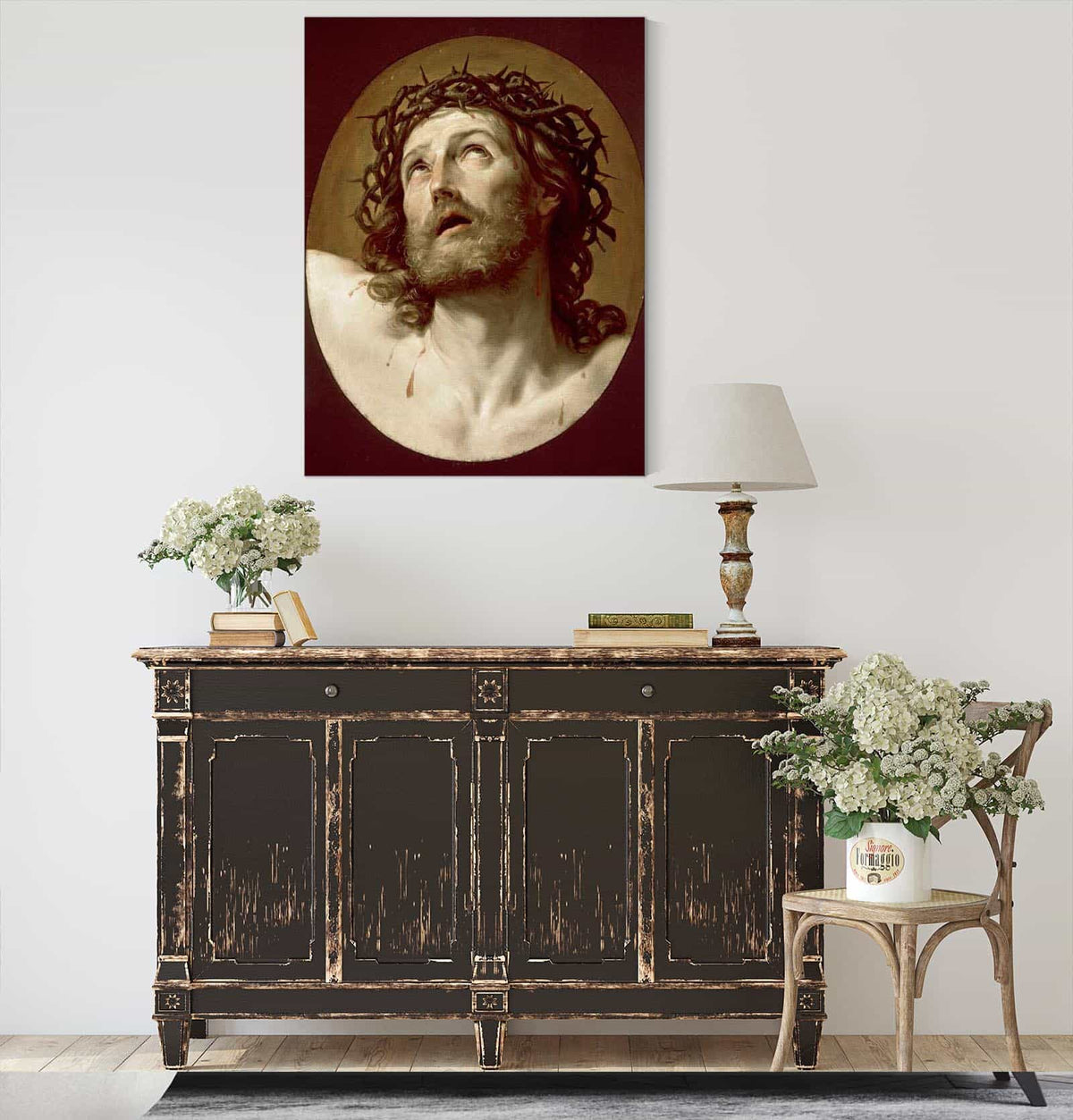 Head Of Christ Crowned With Thorns Early S by Guido Reni