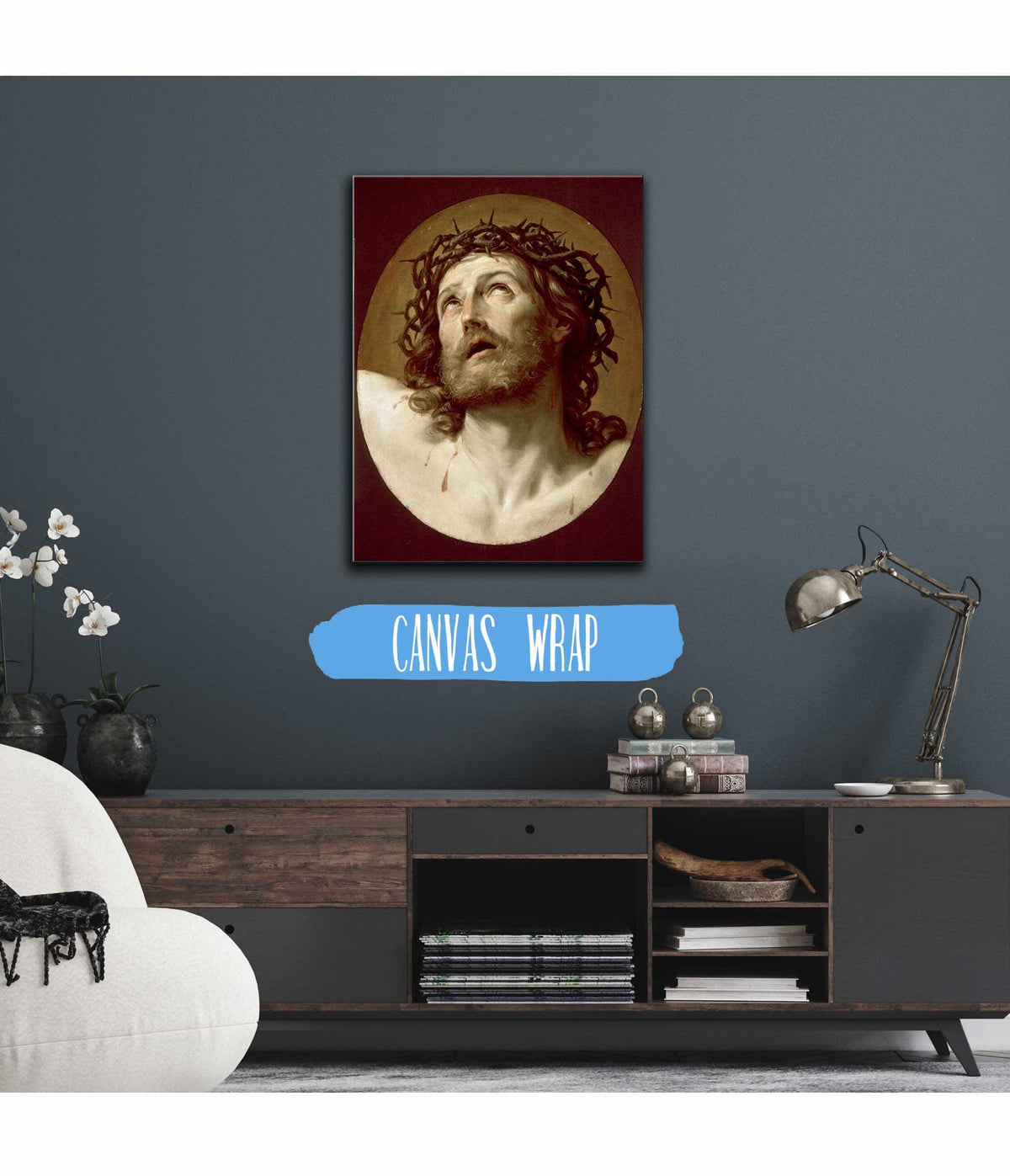 Head Of Christ Crowned With Thorns Early S by Guido Reni