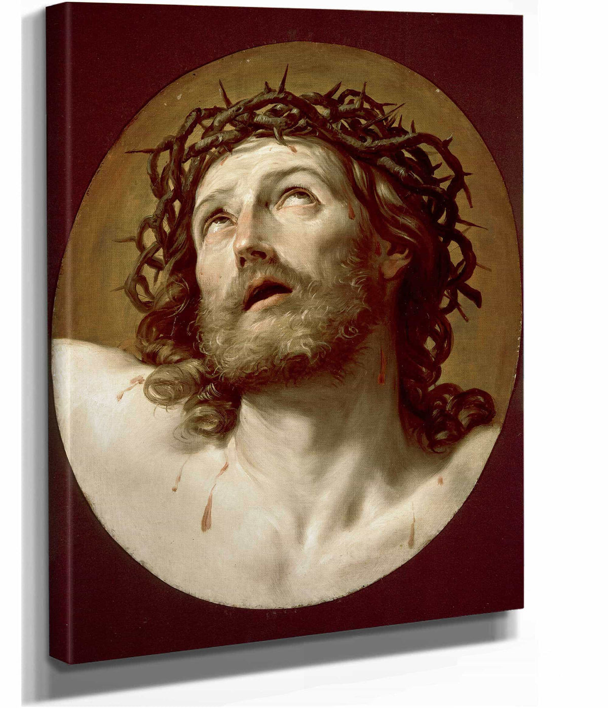 Head Of Christ Crowned With Thorns Early S by Guido Reni