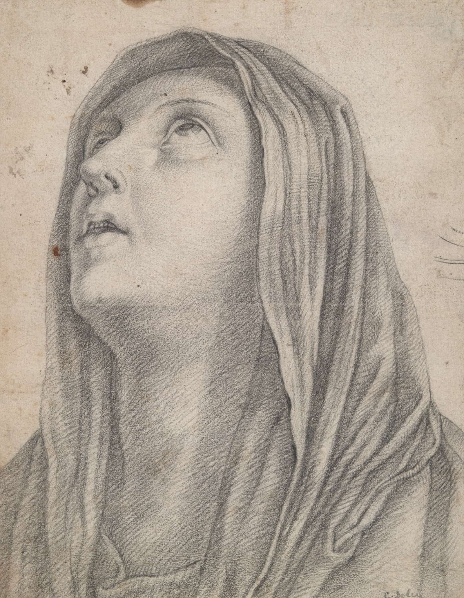 Head Of The Virgin Mary Th Century by Carlo Dolci