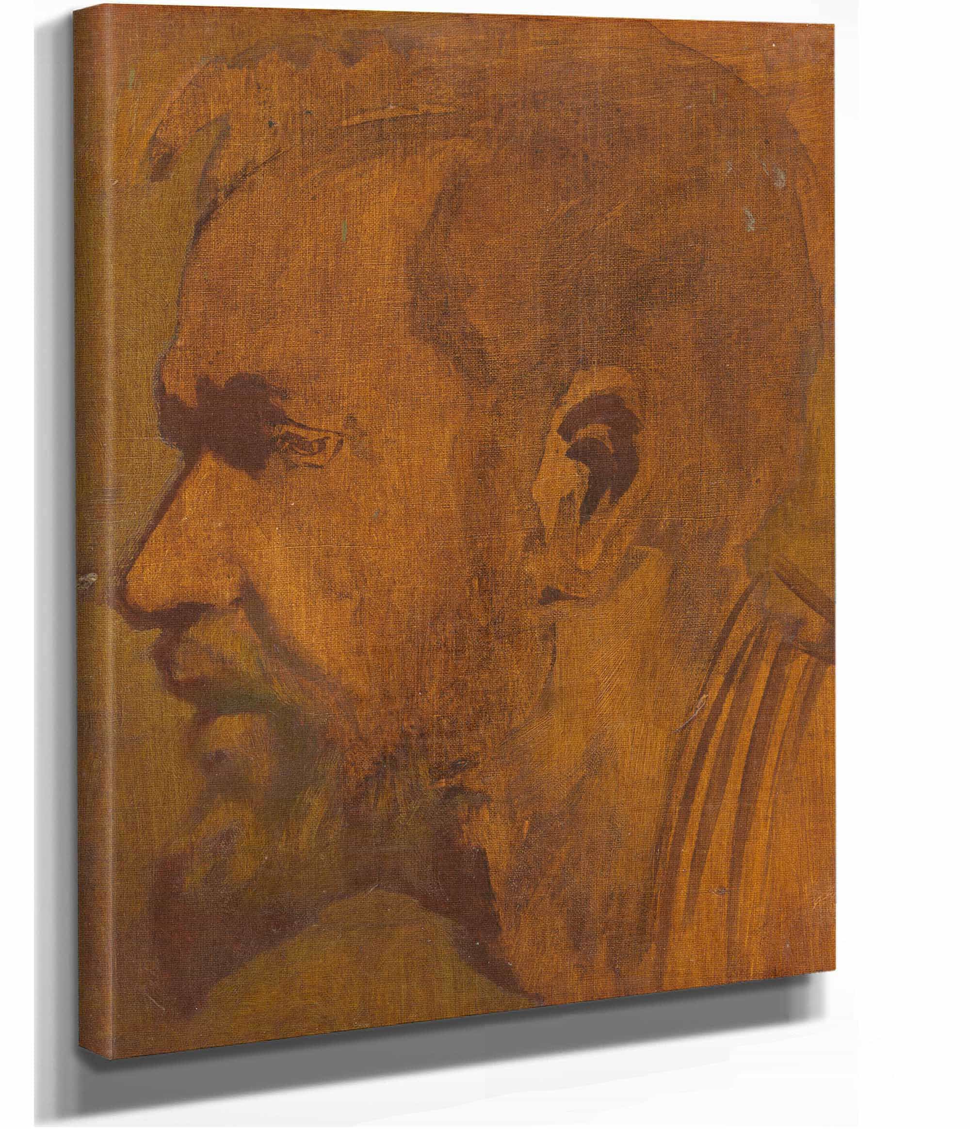 Head Study Of A Thinker   by Ladislav Mednyanszky