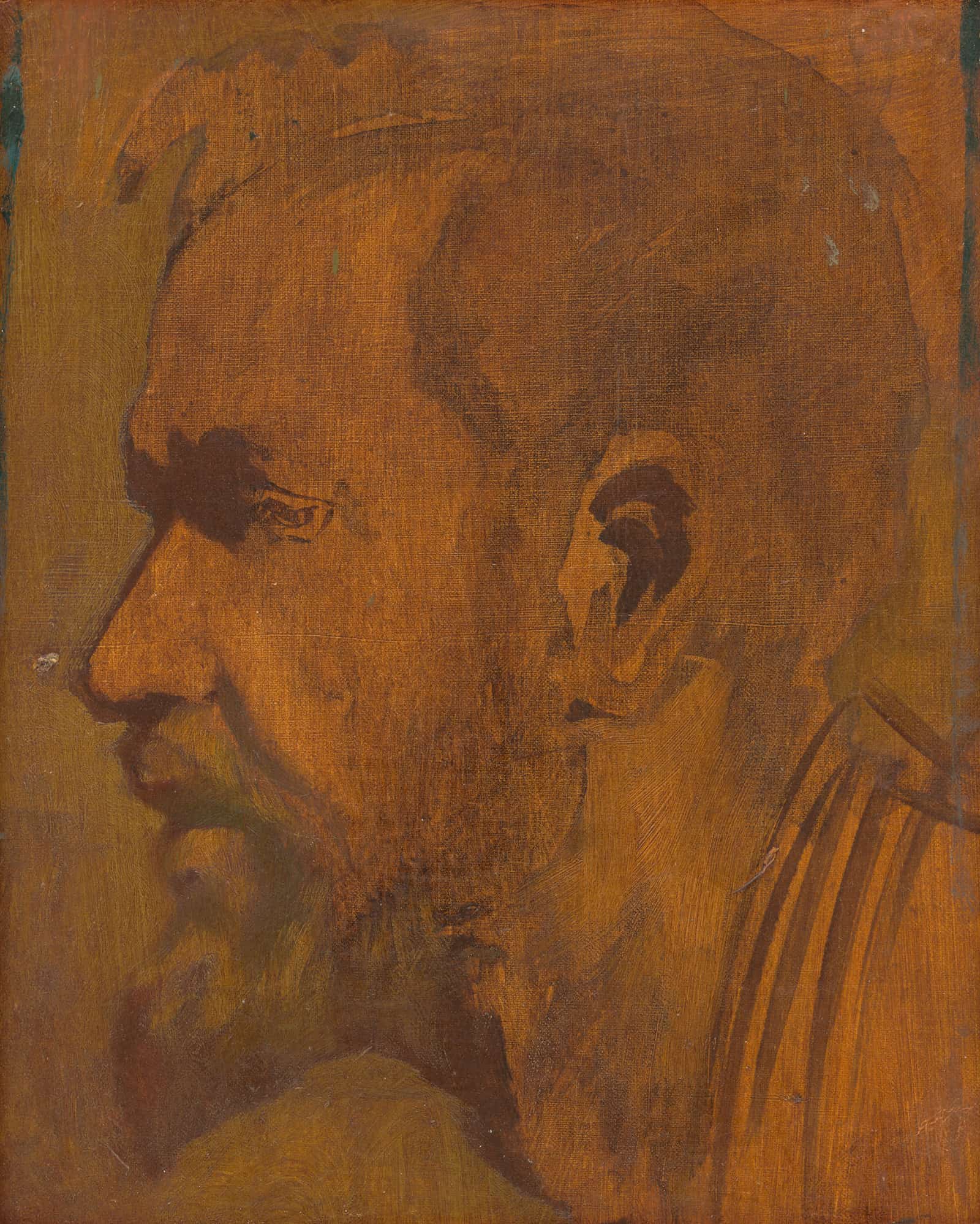 Head Study Of A Thinker   by Ladislav Mednyanszky