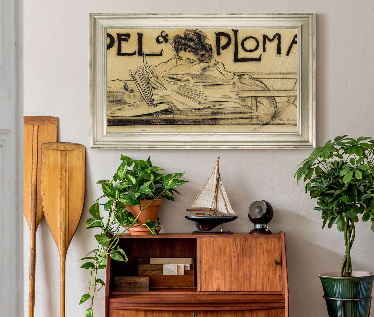 Headpiece For The Magazine Pel I Ploma by Ramon Casas