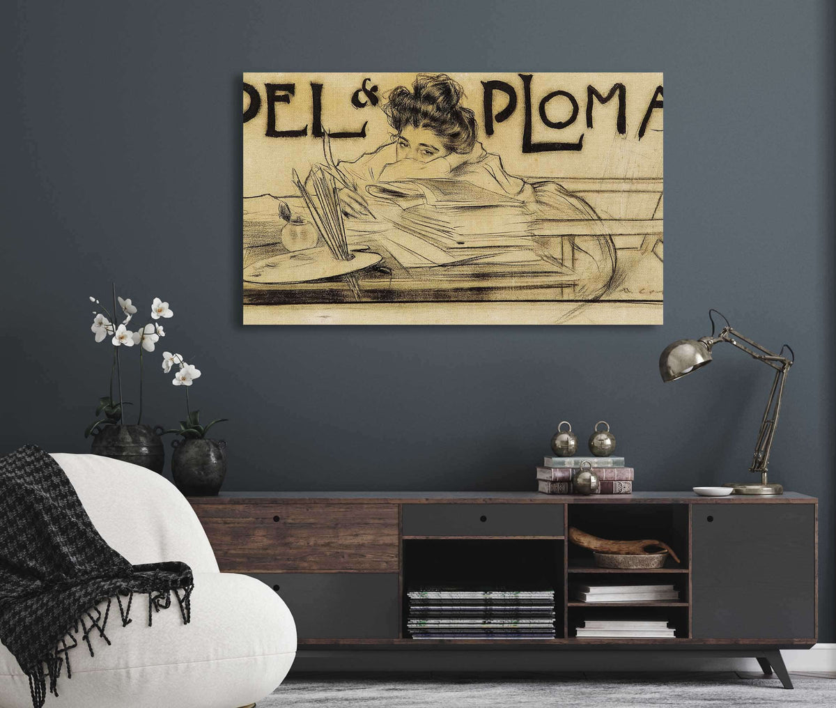 Headpiece For The Magazine Pel I Ploma by Ramon Casas