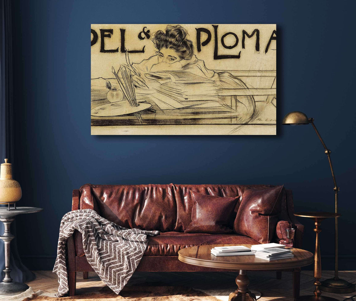 Headpiece For The Magazine Pel I Ploma by Ramon Casas