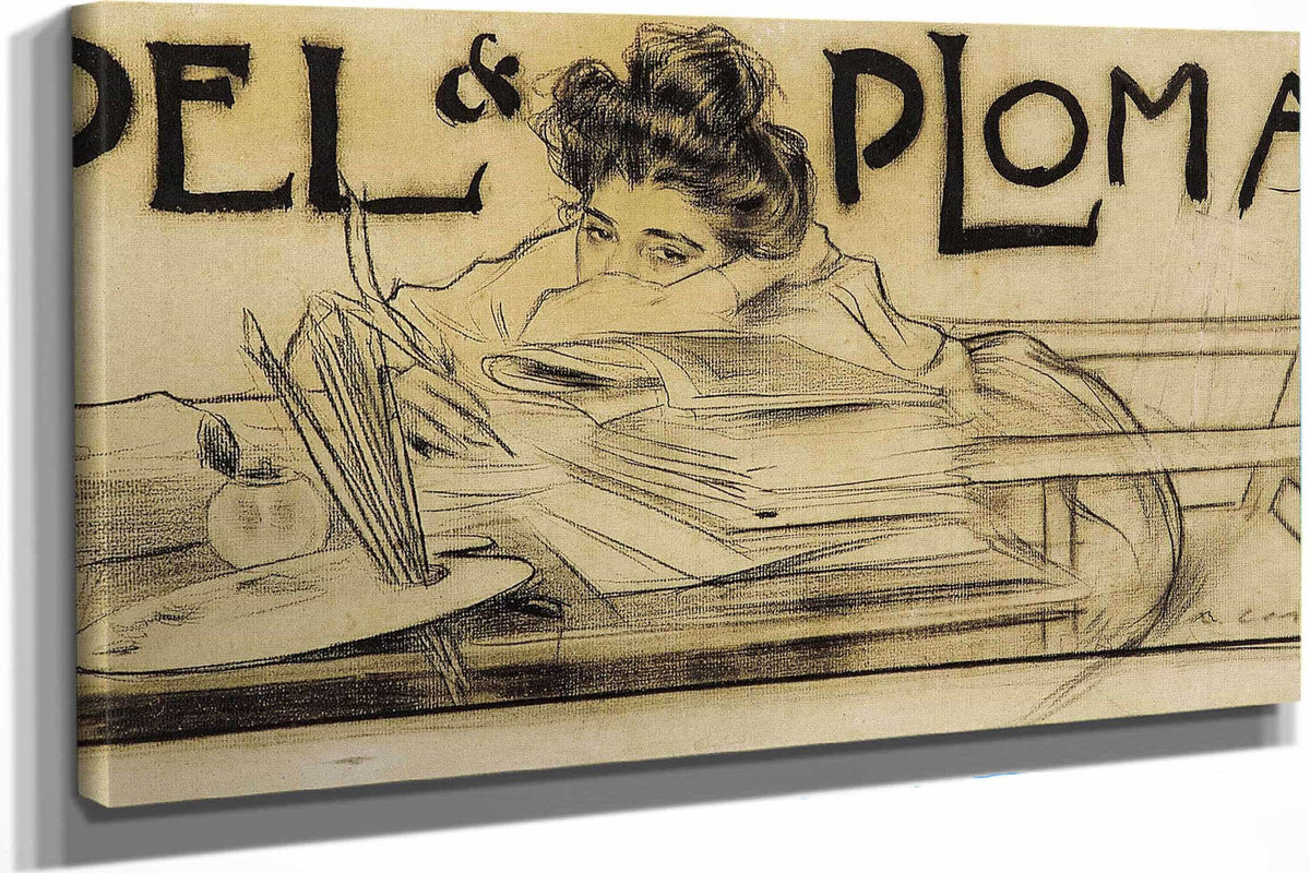 Headpiece For The Magazine Pel I Ploma by Ramon Casas