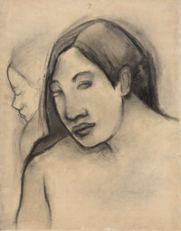 Heads Of Tahitian Women Frontal And Profile Views   by Paul Gauguin