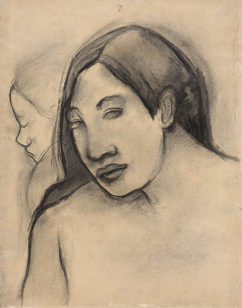Heads Of Tahitian Women Frontal And Profile Views   by Paul Gauguin