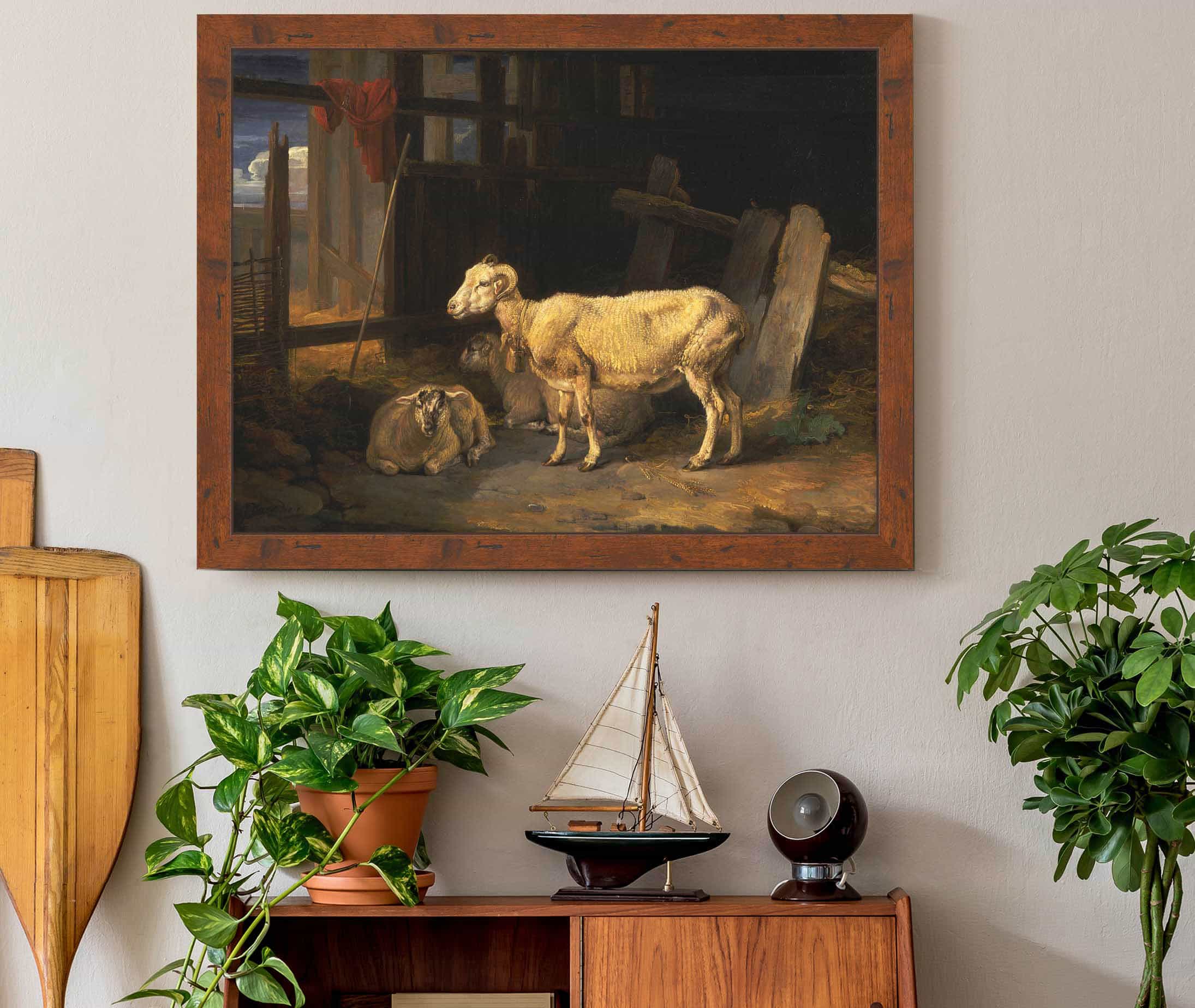 Heath Ewe And Lambs by James Ward