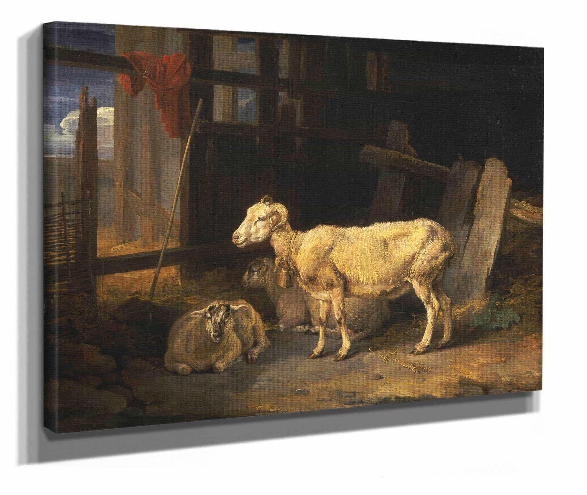 Heath Ewe And Lambs by James Ward