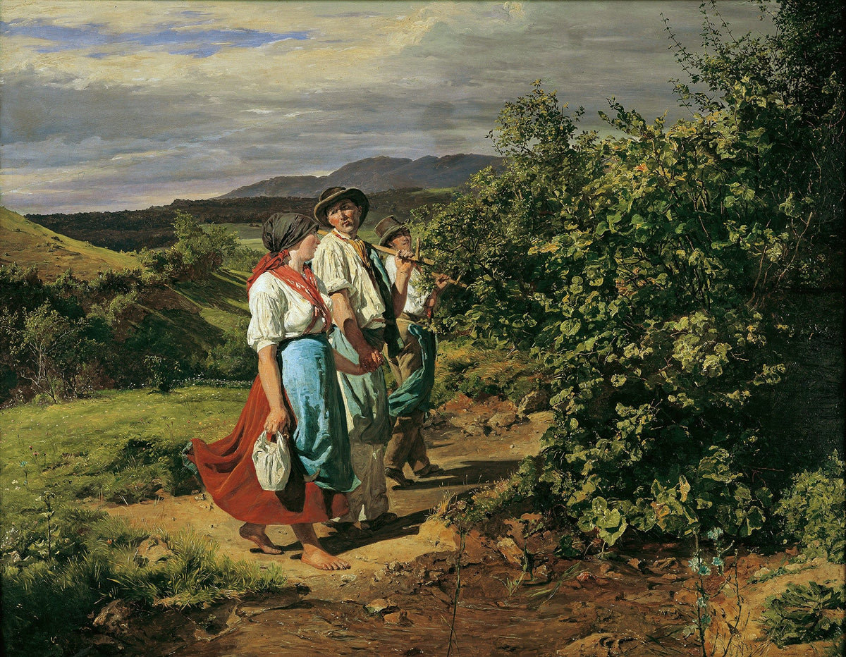 Heimkehr Von Der Arbeit Die Liebenden Am Scheideweg by Ferdinand Georg Waldmuller