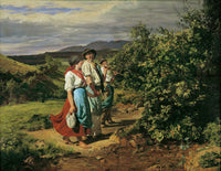 Heimkehr Von Der Arbeit Die Liebenden Am Scheideweg by Ferdinand Georg Waldmuller