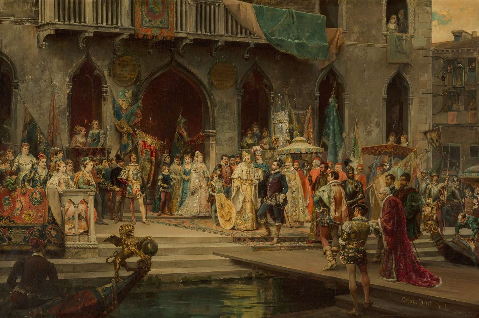 Henri Iii Recu Par Le Doge Muccinigo Au Palais Foscari by Cesare Auguste Detti