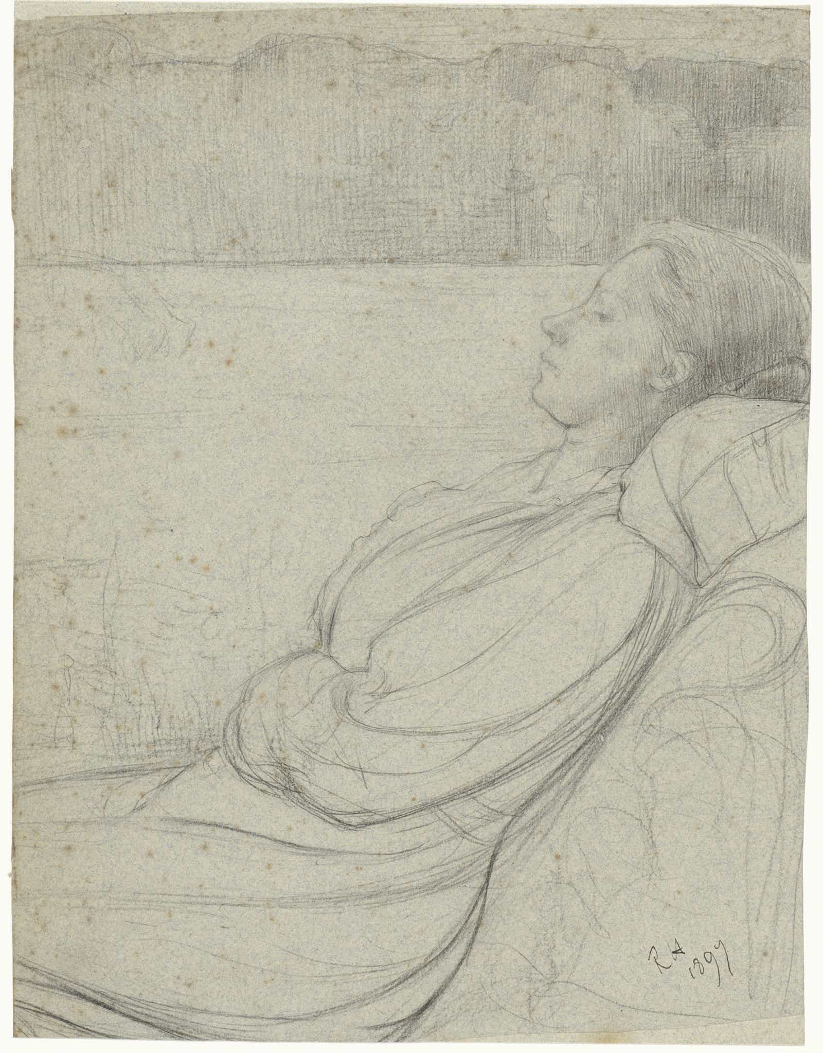 Henriette Roland Holst Van Der Schalk Liggend In Een Stoel by Richard Nicolaus Roland Holst