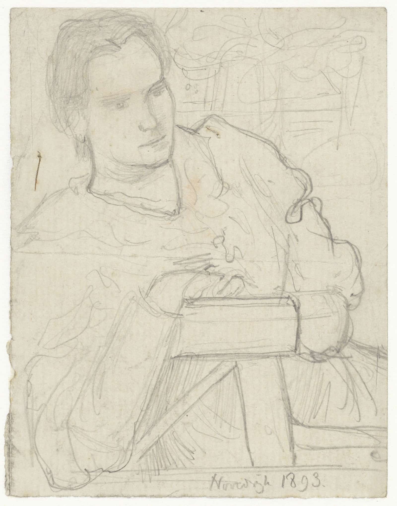 Henriette Roland Holst Van Der Schalk Zittend In Een Tuin by Richard Nicolaus Roland Holst