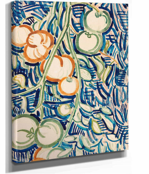 Herabhangender Zweig Mit Roten Und Grunen Tomaten by Christian Rohlfs