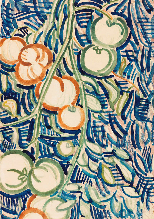 Herabhangender Zweig Mit Roten Und Grunen Tomaten by Christian Rohlfs