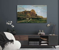 Herbstliche Aulandschaft Abendstimmung by Charles Francois Daubigny