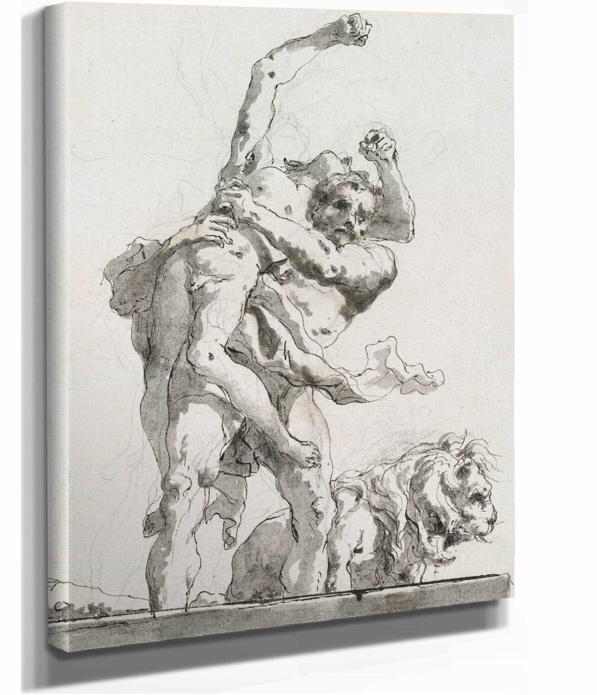 Hercules And Antaeus by Giovanni Domenico Tiepolo