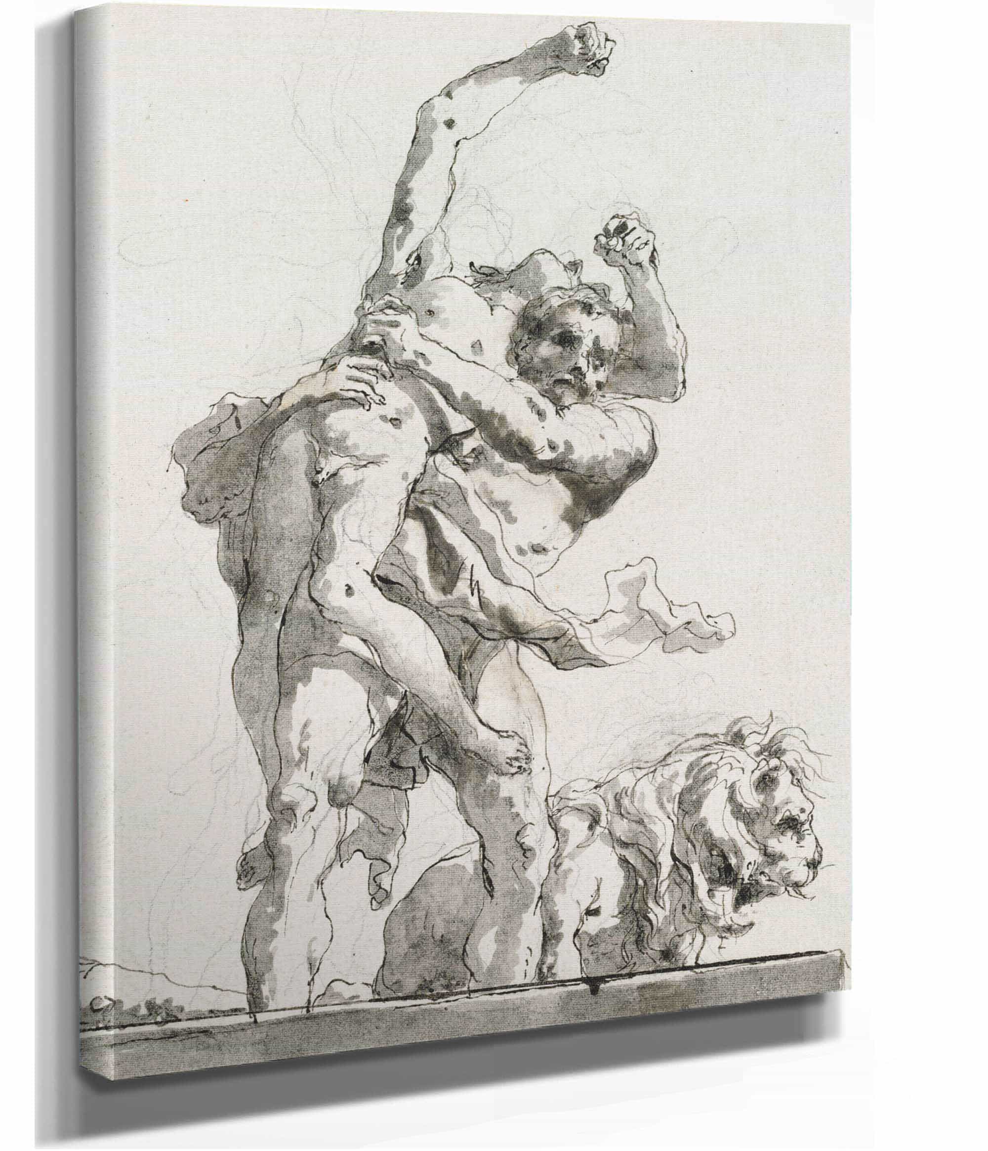 Hercules And Antaeus by Giovanni Domenico Tiepolo