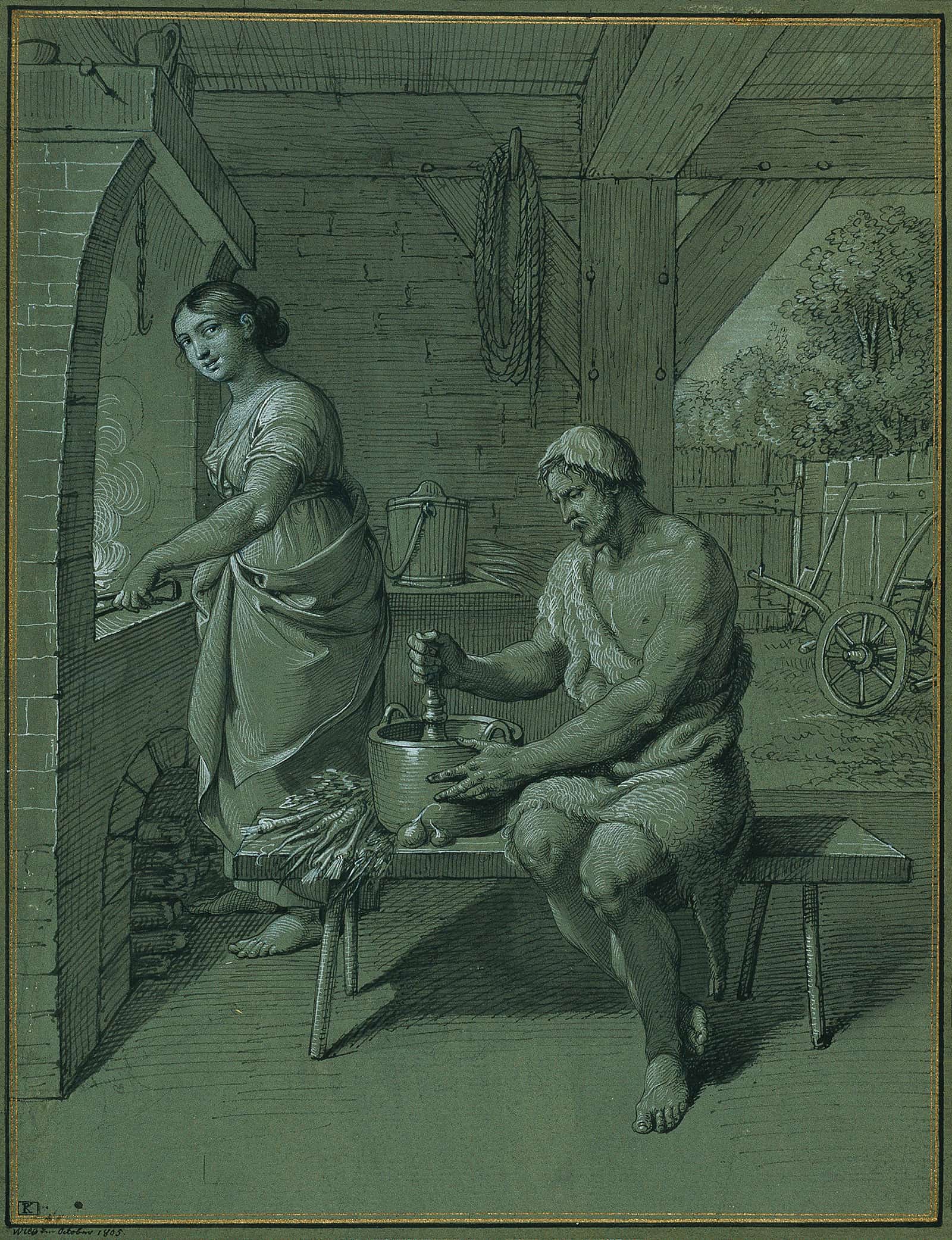 Herkules Und Omphale by Johann Peter Krafft