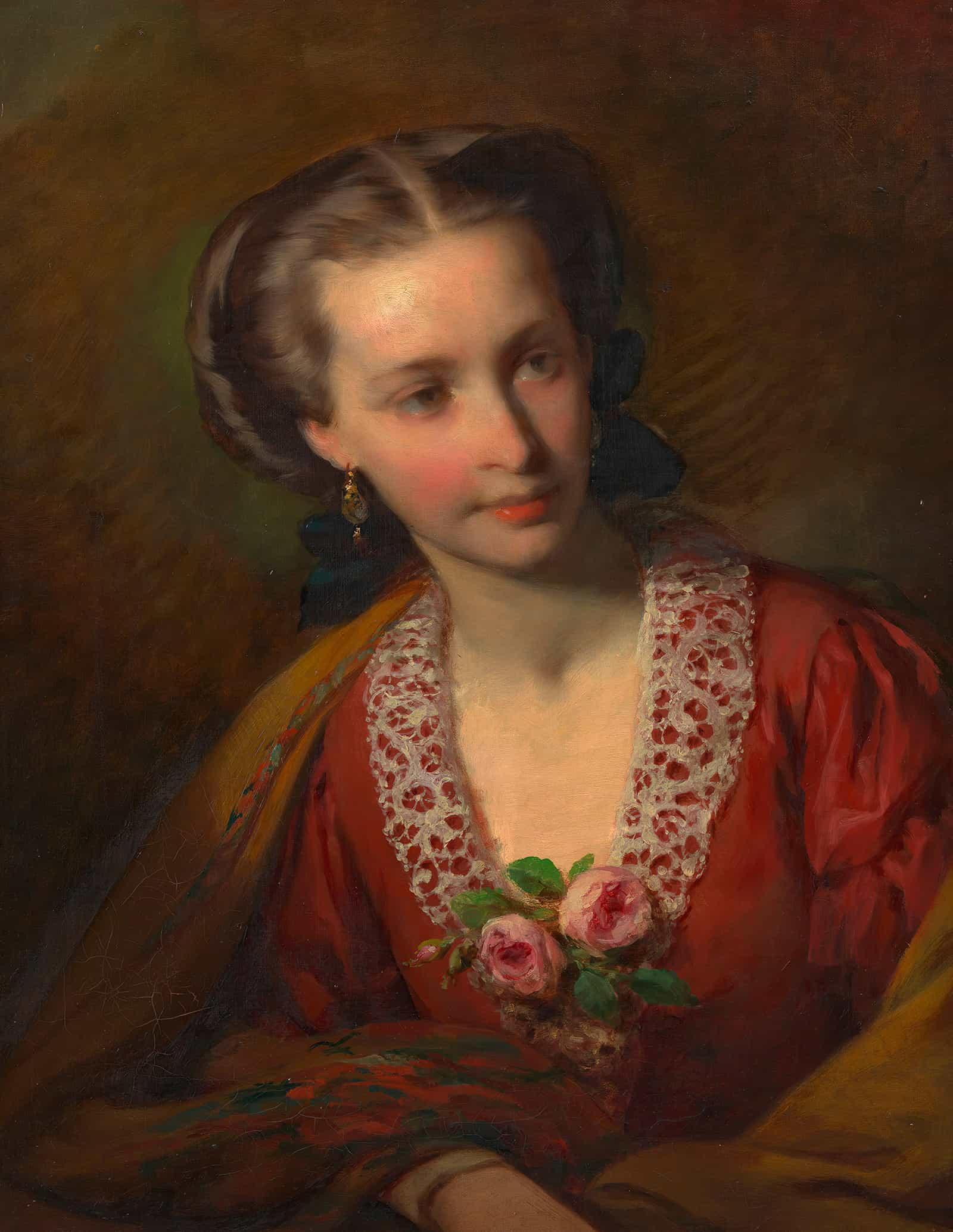 Hermine Amerling Schwagerin Friedrich Amerlings by Friedrich Von Amerling