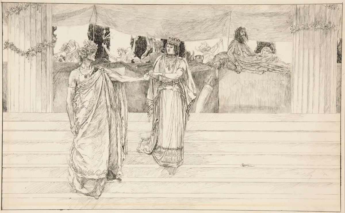 Hermione Entreats Polixenes Act I Scene Ii The Winters Tale by Edwin Austin Abbey