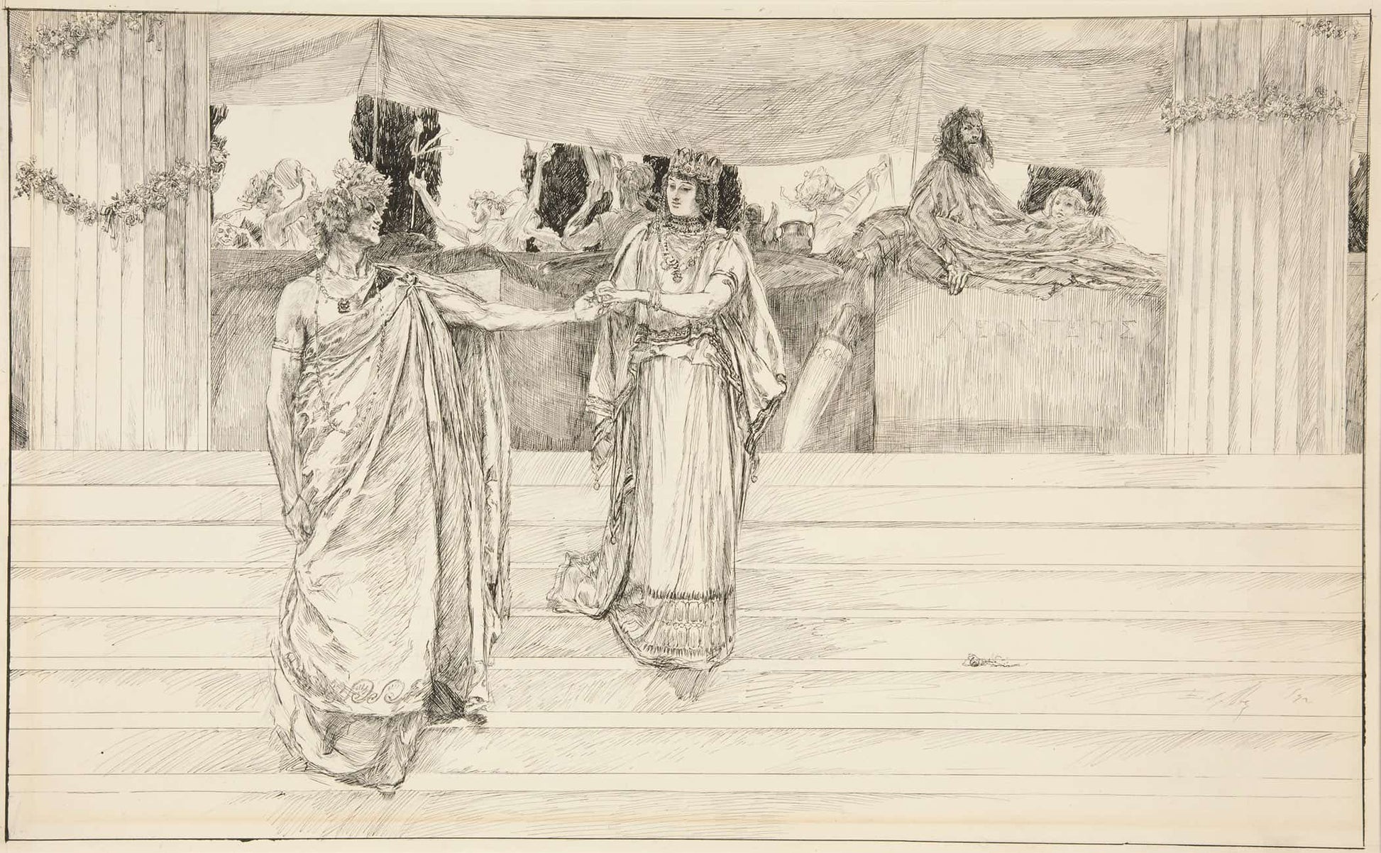 Hermione Entreats Polixenes Act I Scene Ii The Winters Tale by Edwin Austin Abbey