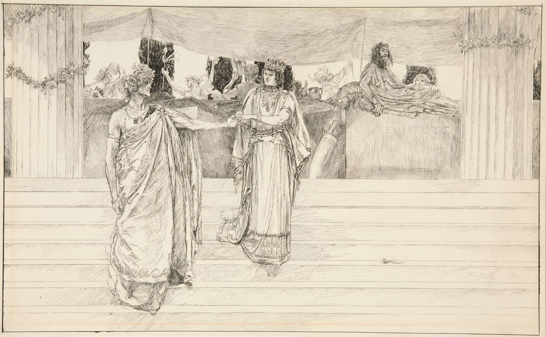 Hermione Entreats Polixenes Act I Scene Ii The Winters Tale by Edwin Austin Abbey