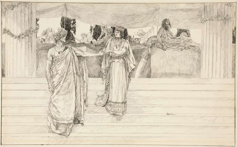 Hermione Entreats Polixenes Act I Scene Ii The Winters Tale by Edwin Austin Abbey