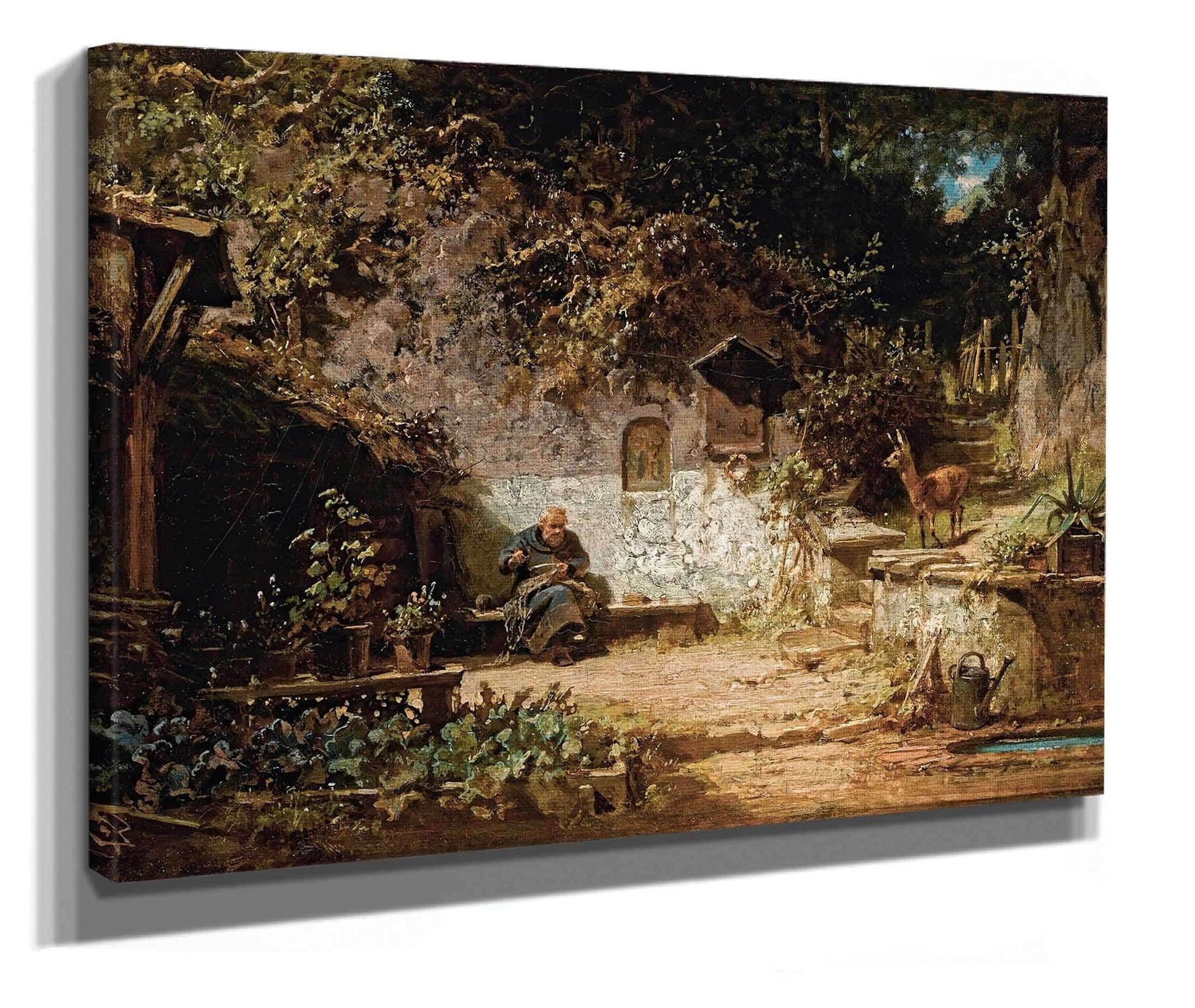 Hermit Mending His Nets by Carl Spitzweg